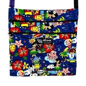 Maui Island Canvas Summer Hawaiian Luau Tropical Print Crossbody Bag